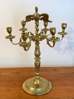 Antique European Brass Figural Candelabra