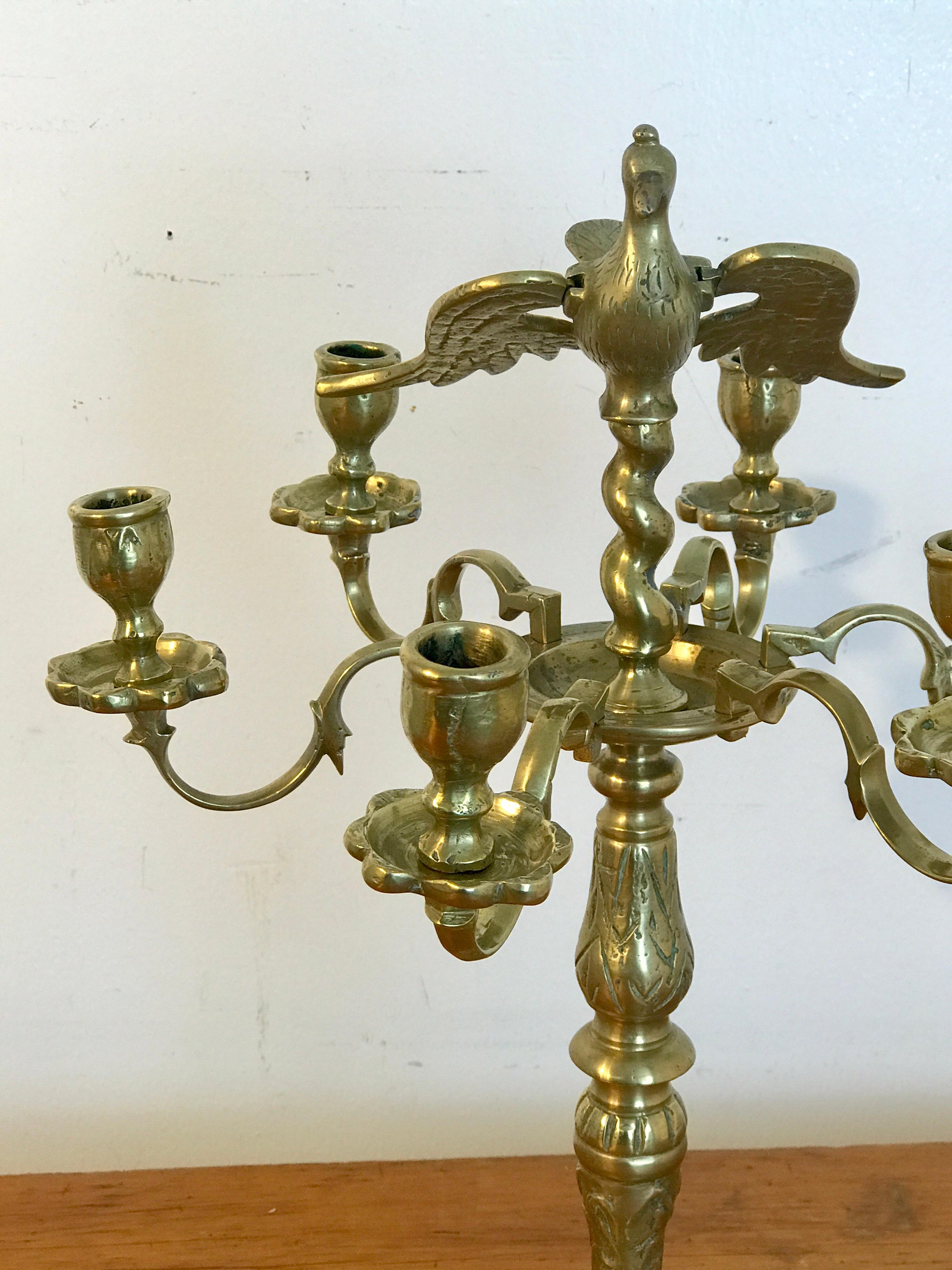 candelabro antico ottone