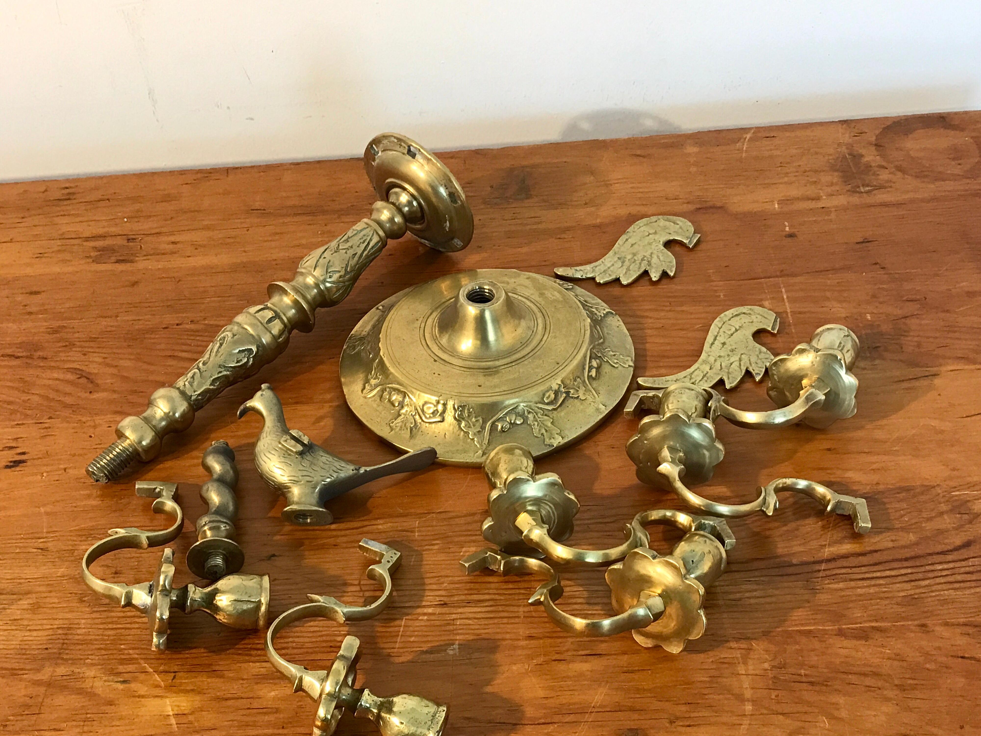 Antique European Brass Figural Candelabra For Sale 1