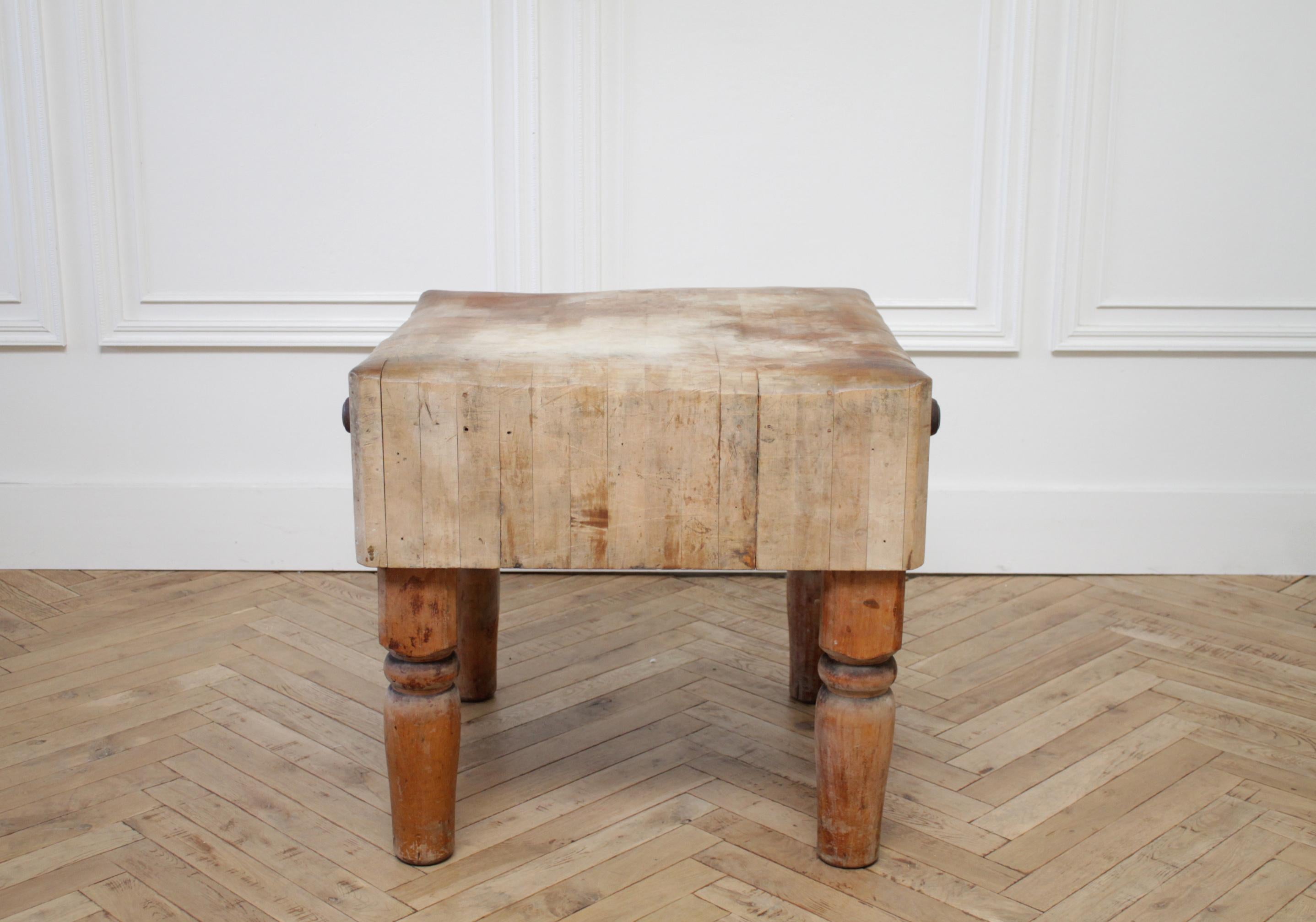 Antique European Butcher Block In Good Condition In Old Town Orange, CA