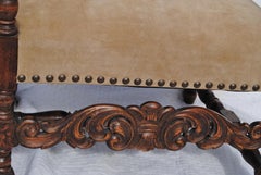 Antique European Chair Newly Upholstered in Edelman Faux Zebra Leather