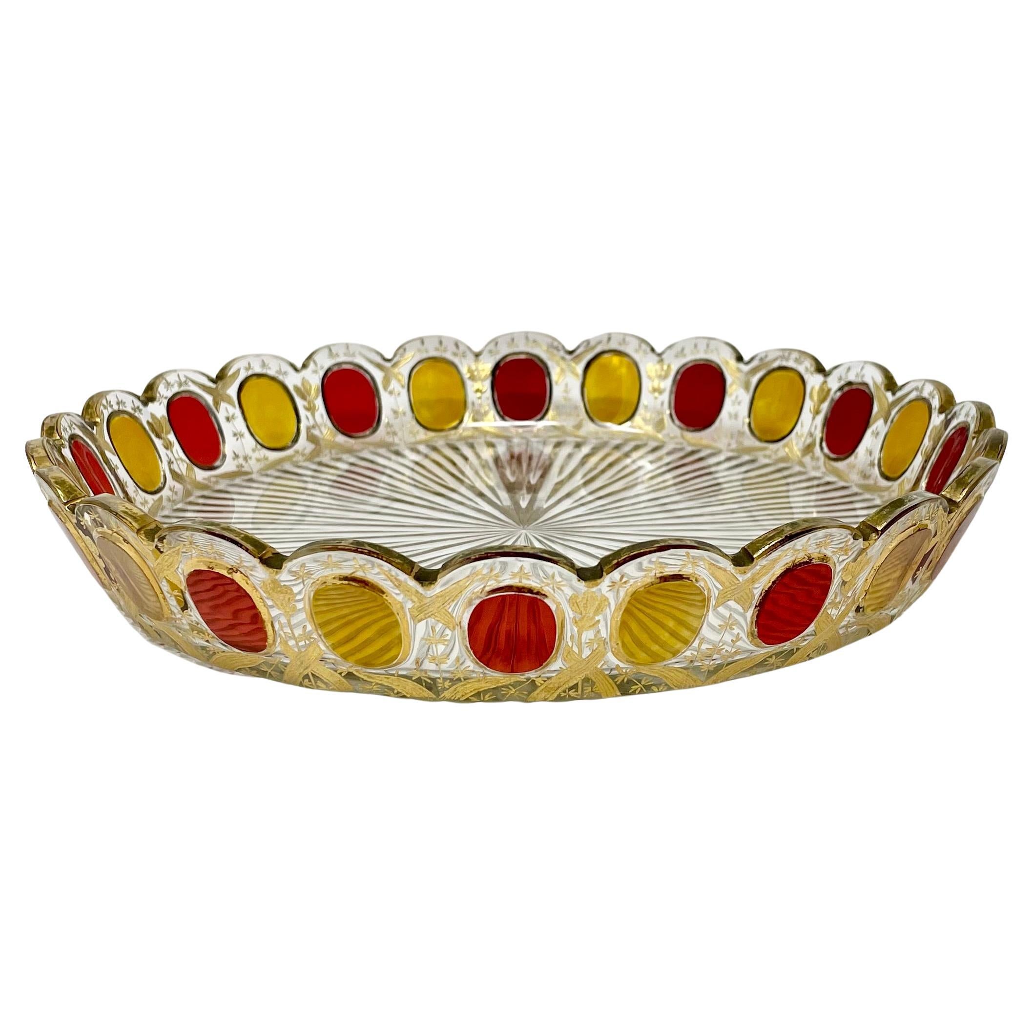 Antique European Cut Crystal Ruby Glass Decanter, 10 Cordials & Tray, Circa 1920 For Sale 6