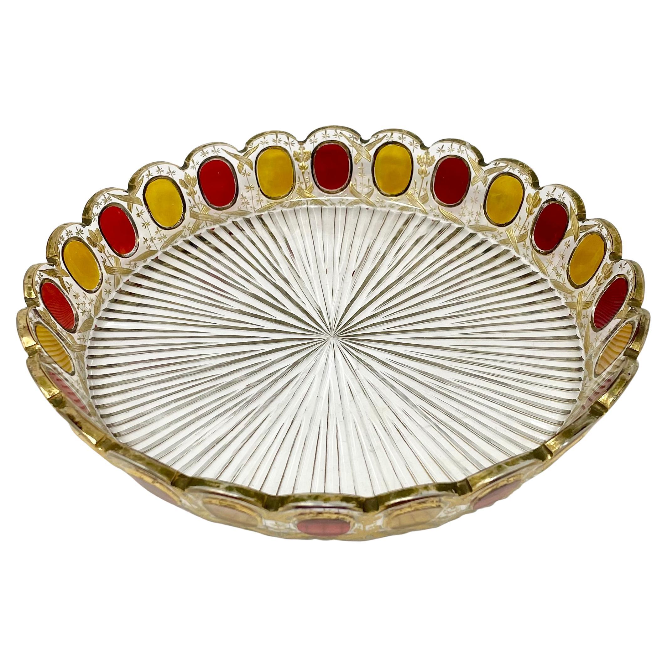 Antique European Cut Crystal Ruby Glass Decanter, 10 Cordials & Tray, Circa 1920 For Sale 7