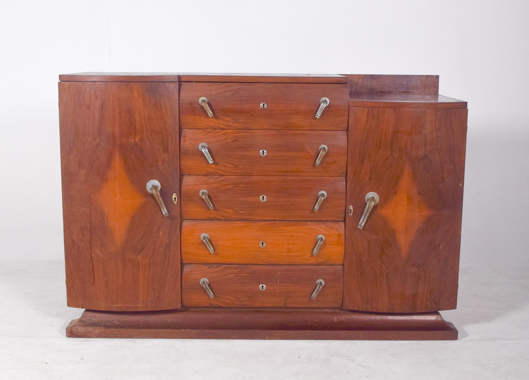 Wood Antique European Deco-Style Sideboard For Sale