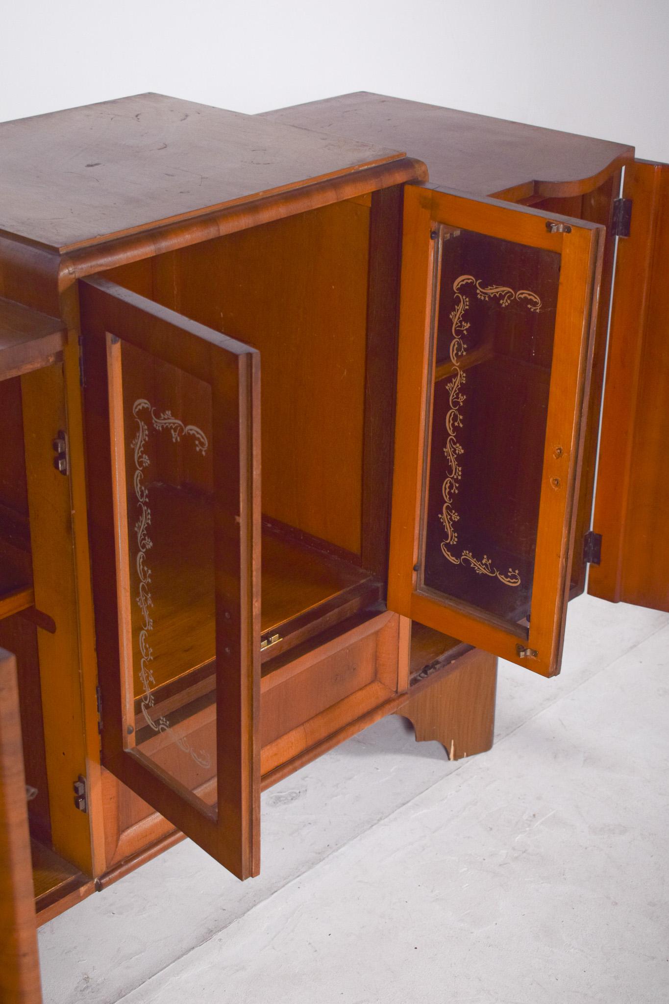 Antique European Deco-Style Sideboard with Bar For Sale 4