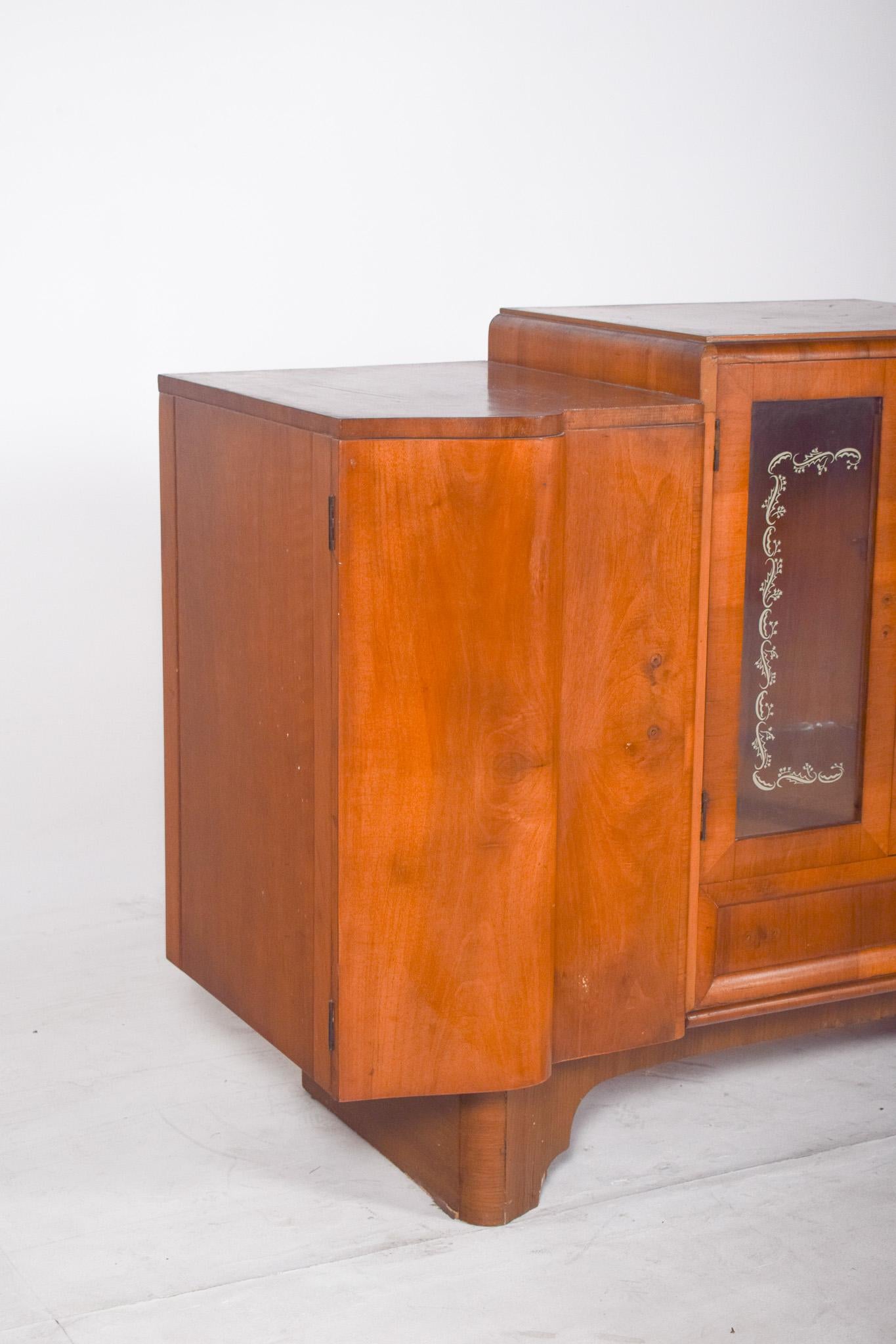 Art Deco Antique European Deco-Style Sideboard with Bar For Sale
