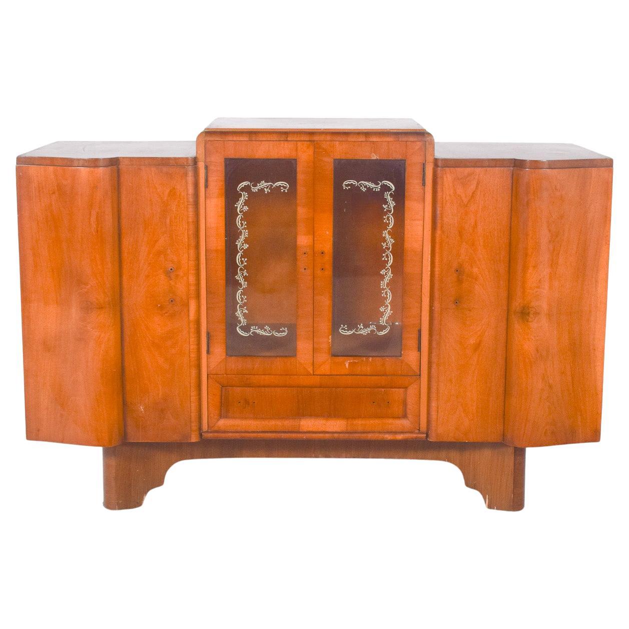 Antique European Deco-Style Sideboard with Bar For Sale