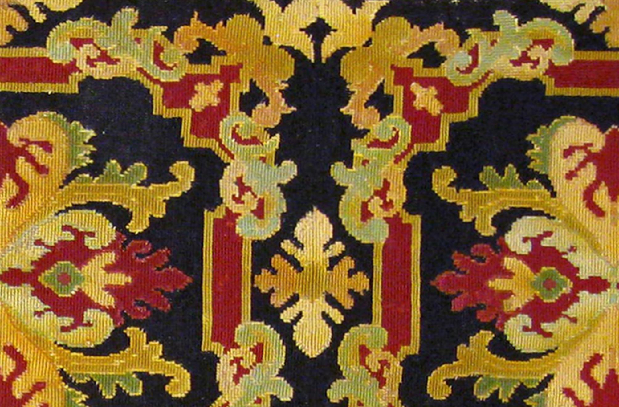 Late 19th Century Antique European Decorative Needlepoint Flatweave Carpet, in Small size For Sale