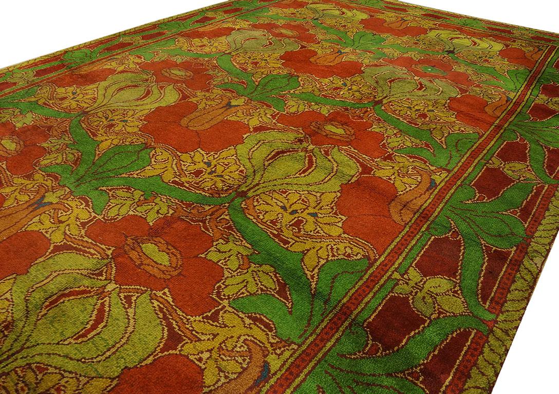 Irish Early 20th Century Donegal Arts & Crafts Carpet Designed by C.F.A. Voysey  For Sale