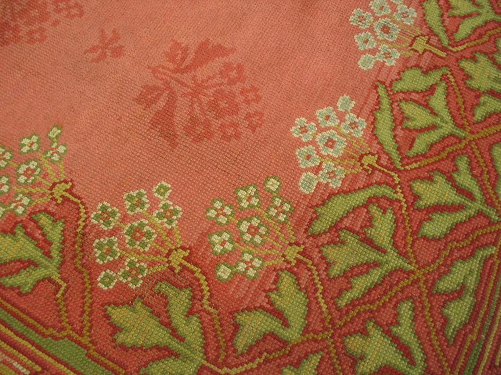 Wool Early 20th Century Donegal Art Nouveau Carpet ( 9'1