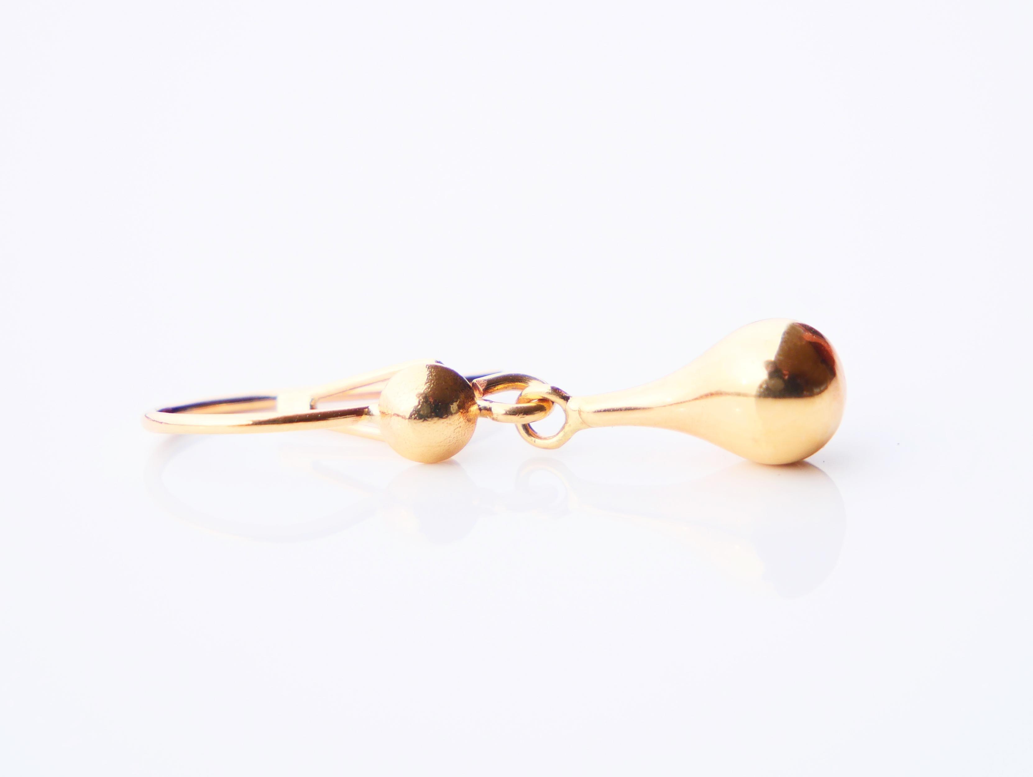 Jugendstil Orecchini antichi europei a goccia in oro giallo massiccio 18K / 1,7 gr in vendita