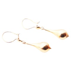 Pendientes Europeos Antiguos Colgantes oro amarillo macizo 18K / 2.4gr