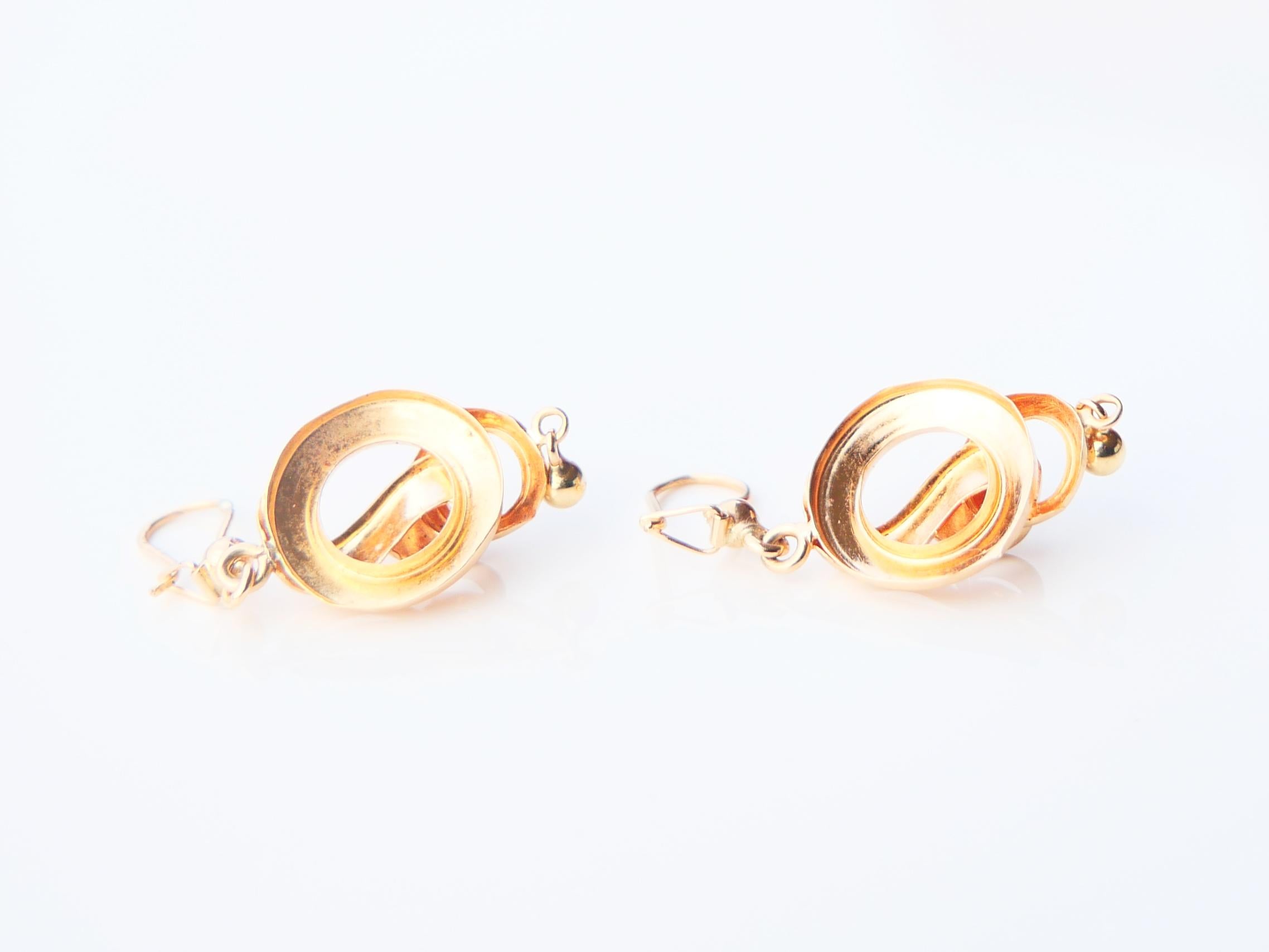 Antique European Earrings solid 18K Orange Gold /2.16 gr For Sale 2