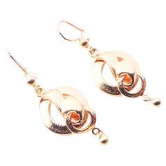 Pendientes Europeos Antiguos Oro Naranja macizo 18K /2.16 gr