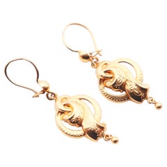 Antique European Earrings solid 18K Orange Gold / 2.4 gr