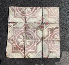Antique European Encaustic Cement Tiles Pre-WWII