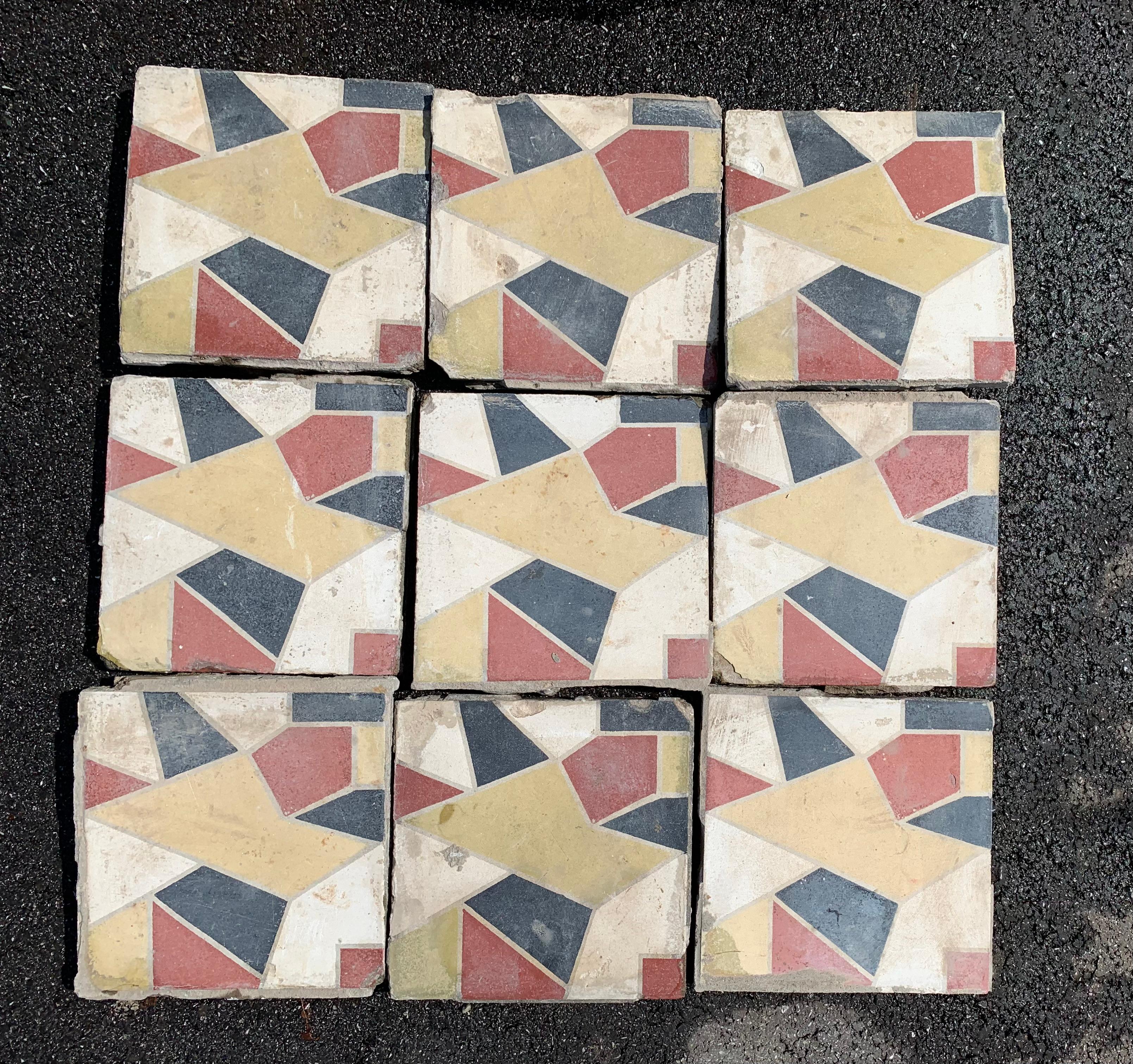 Encaustic cement tiles were pioneered by the French in the middle of the 19th century and relied on chemical curing rather than traditional firing.  This technique had the advantage of creating a consistently flat and uniform tile.  
Just as with