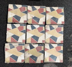Antique European Encaustic Cement Tiles Pre-WWII