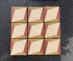 Antique European Encaustic Cement Tiles.  Pre-WWII