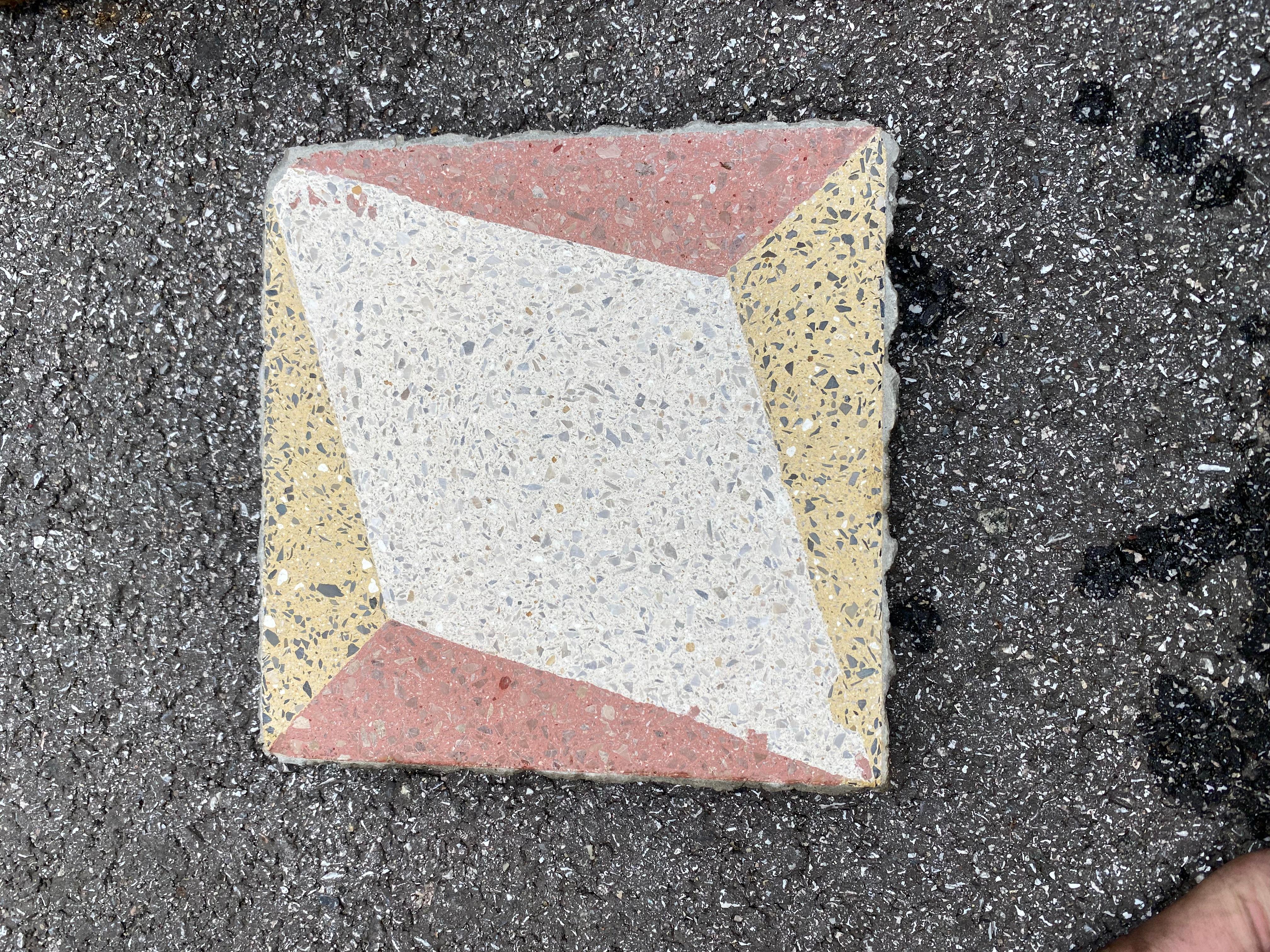 Antique European Encaustic Cement Tiles.  Pre-WWII In Good Condition For Sale In Baltimore, MD
