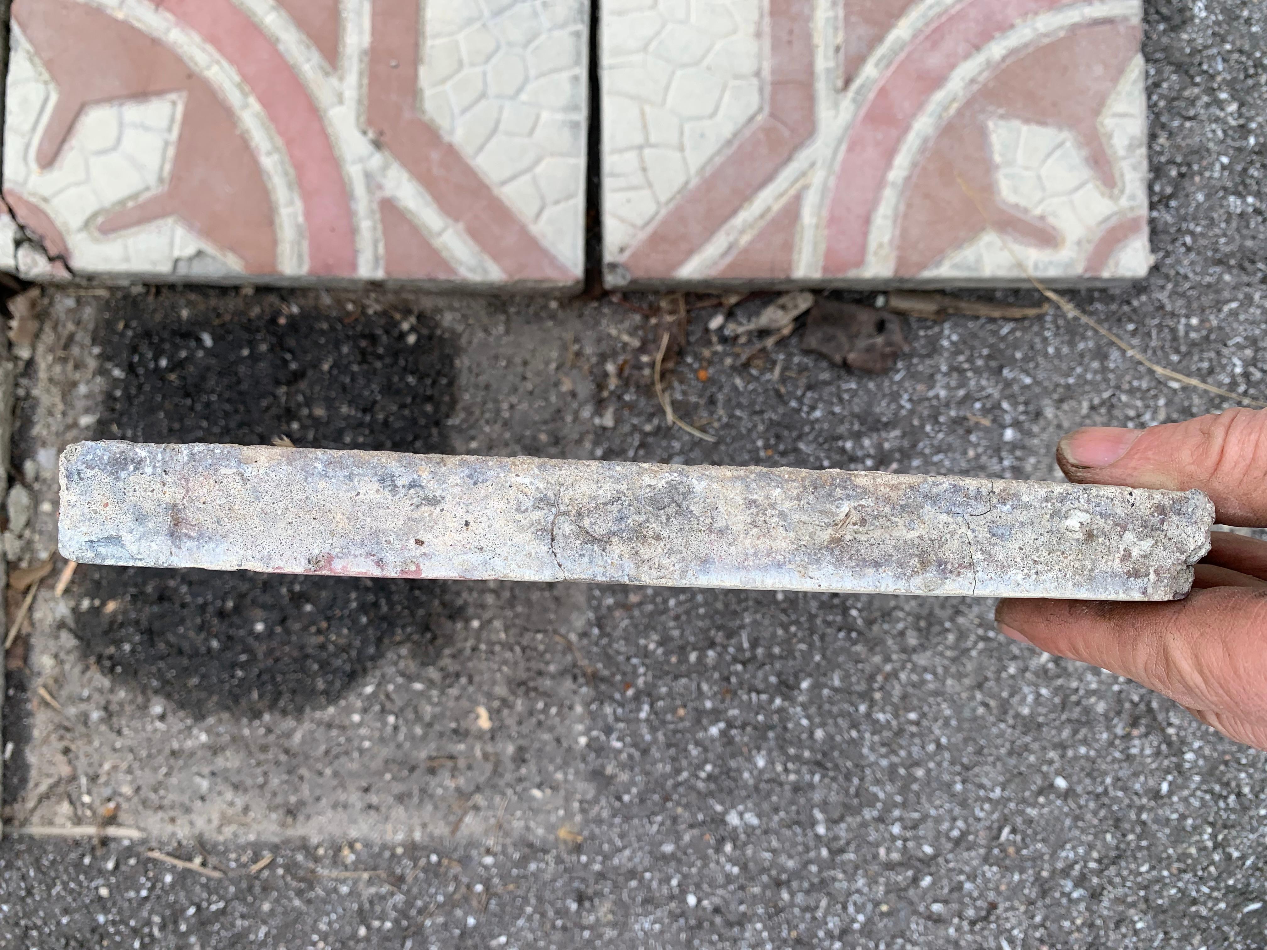 Mid-20th Century Antique European Encaustic Cement Tiles Pre-WWII For Sale