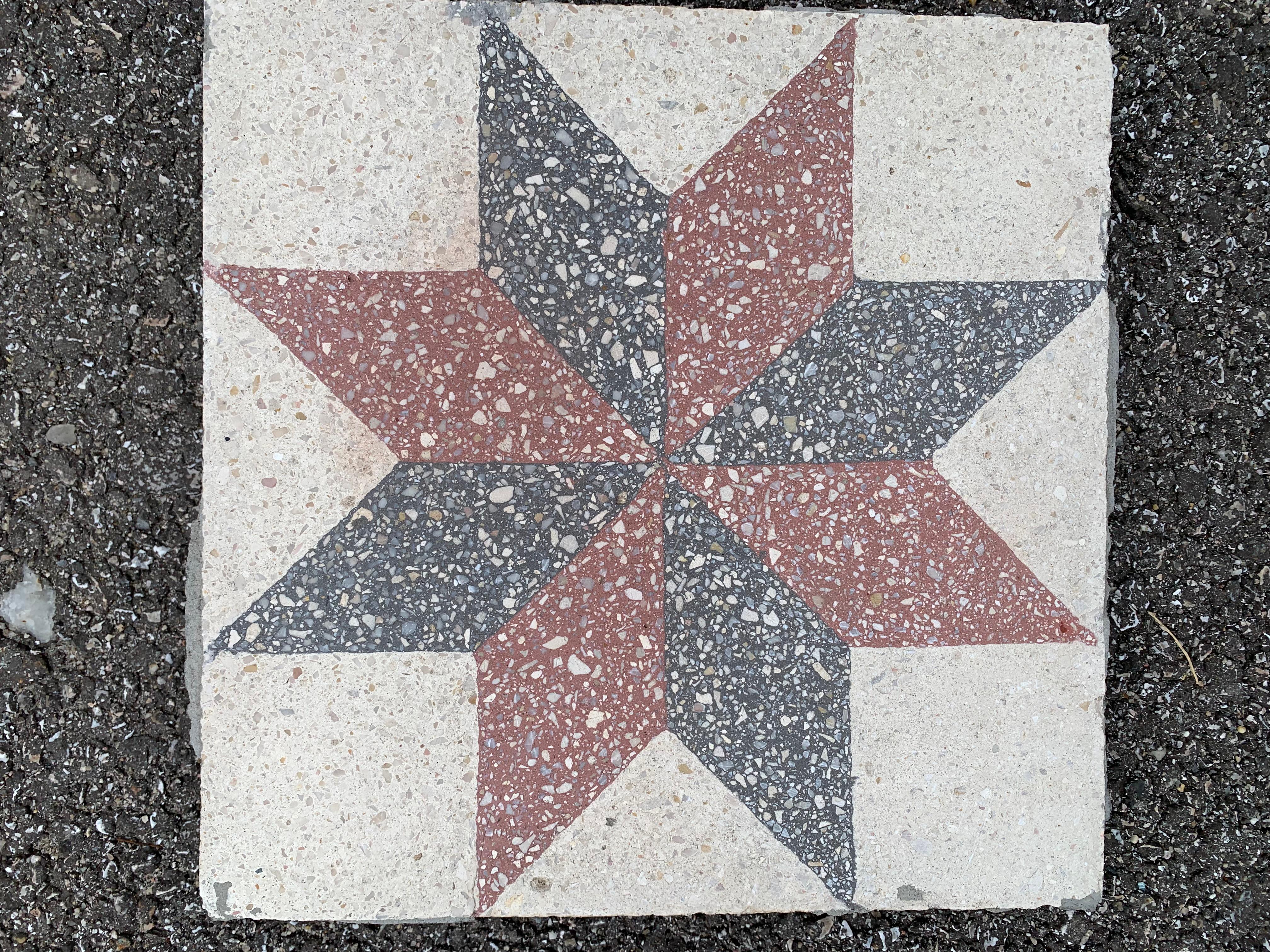 Mid-20th Century Antique European Encaustic Cement Tiles.  Pre-WWII For Sale