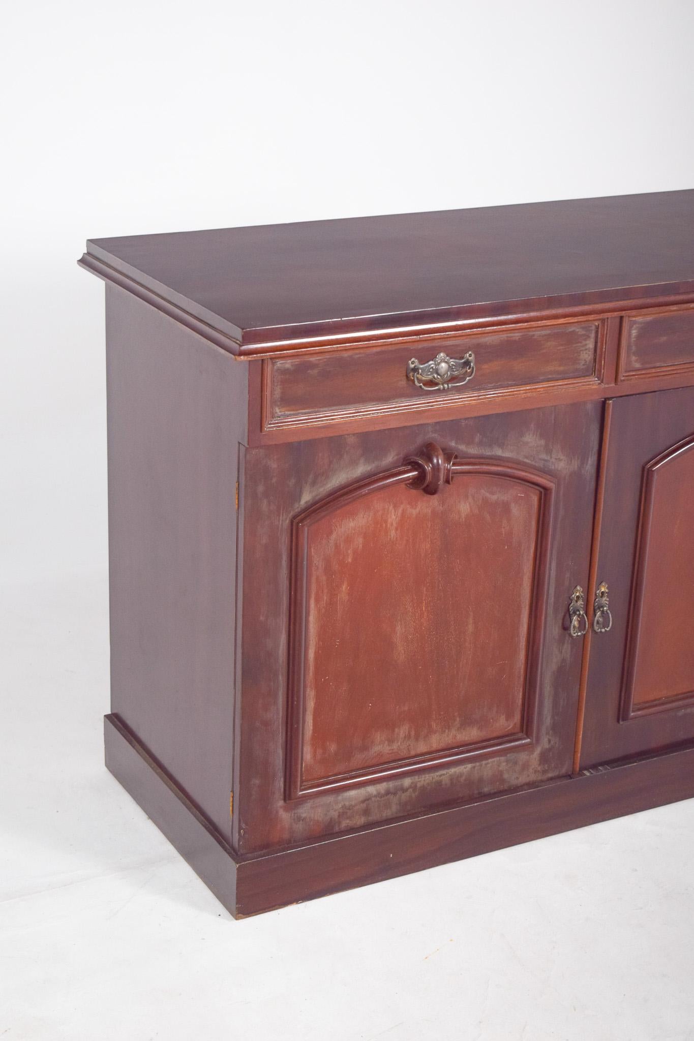 Romantic Antique European English-style Tall Sideboard For Sale