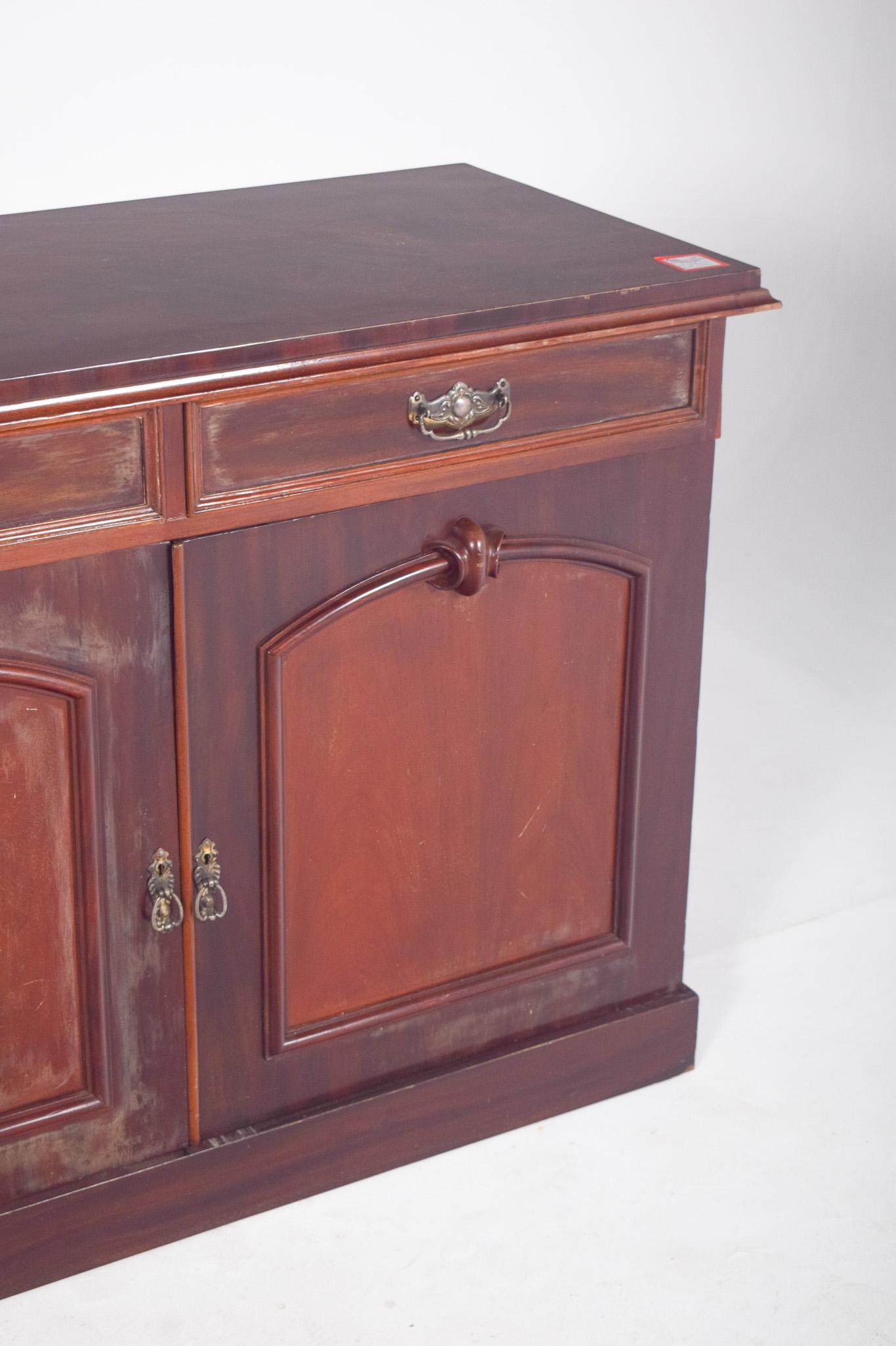 20th Century Antique European English-style Tall Sideboard For Sale