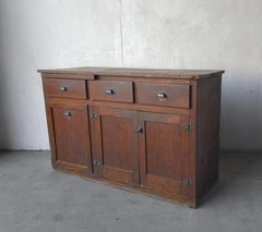 Antique European Farmhouse Wood Cupboard Cabinet Sideboard