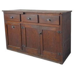 Antique European Farmhouse Wood Cupboard Cabinet Sideboard