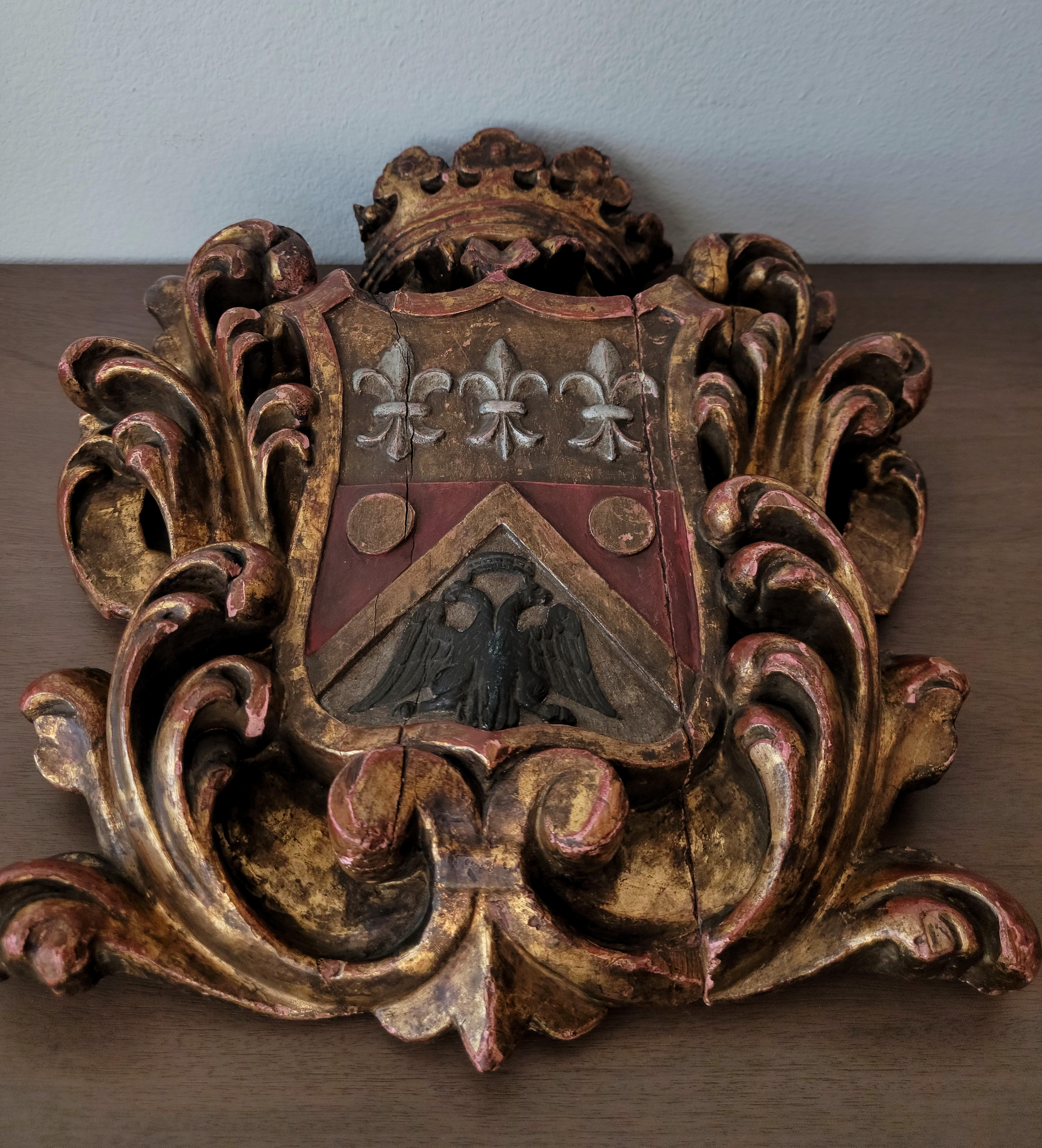 Rare 18th Century European French Armorial Panel Heraldry Coat of Arms Crest 6