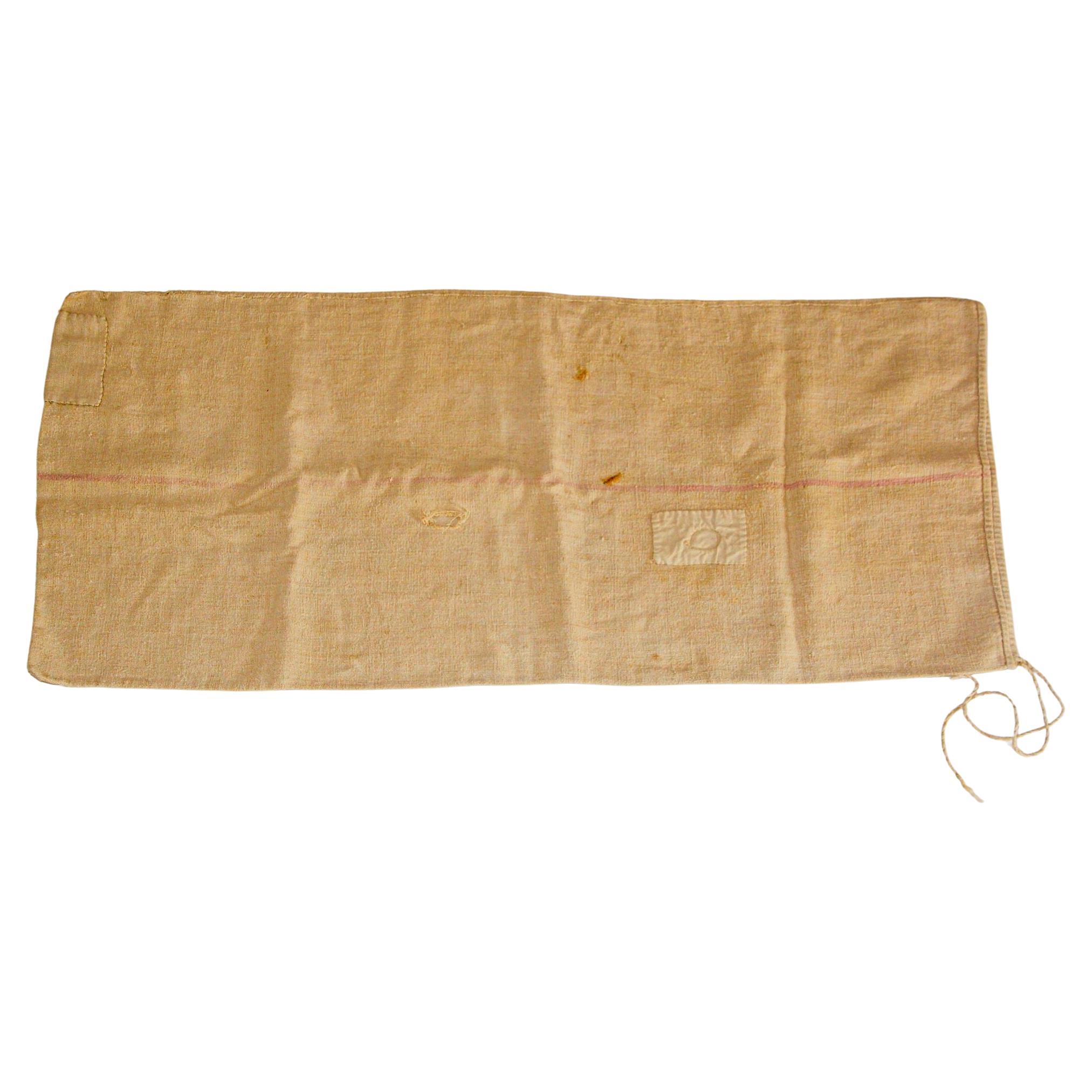 Antique European French Heavy Organic Linen Grain Sack, circa 1930s