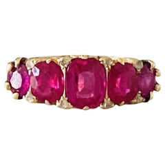 Antique European Golden Ring with Rubies