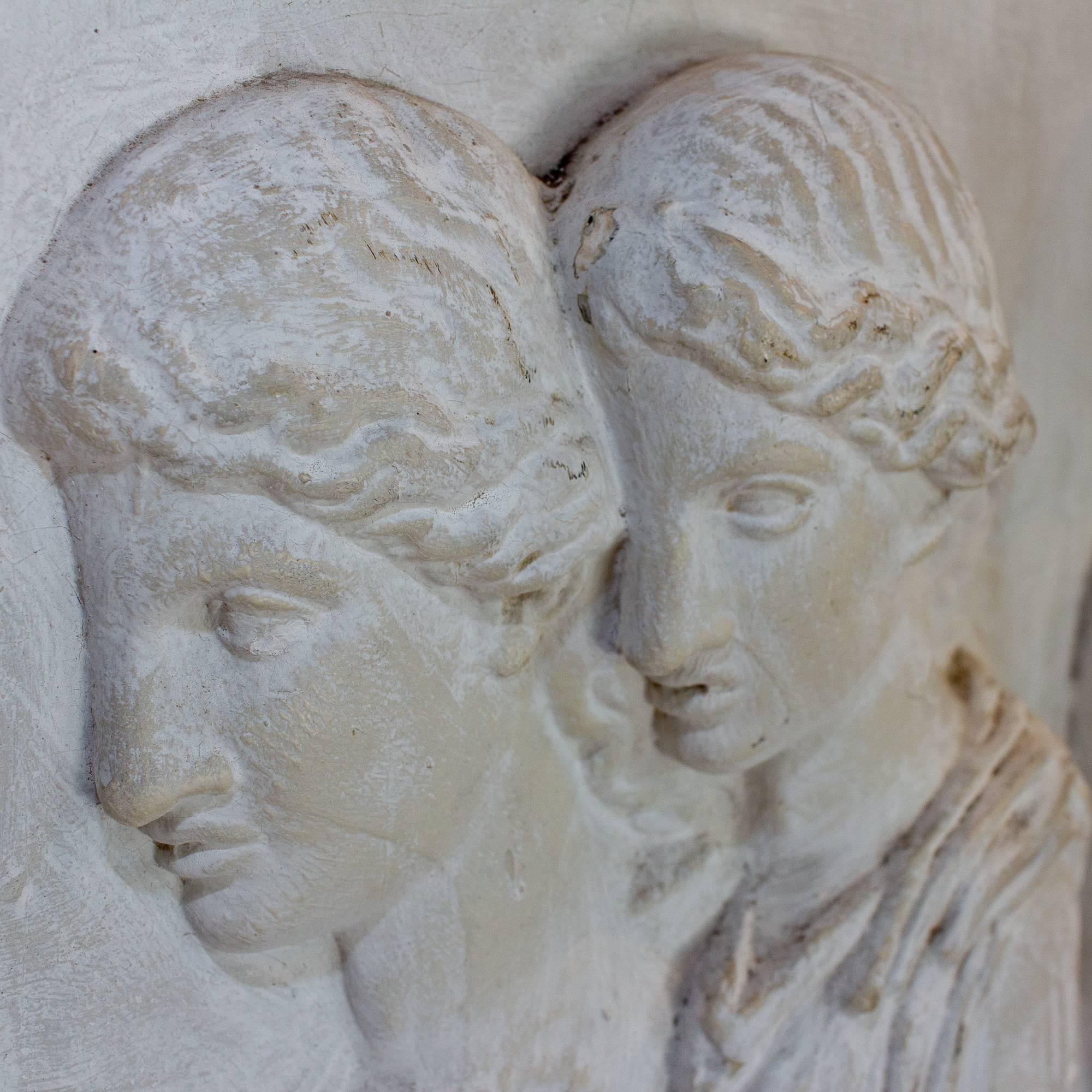 Antique European Greek Art Plaque Relief in Plaster 5