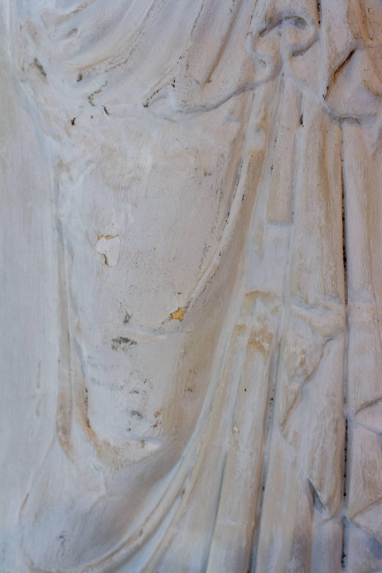 Antique European Greek Art Plaque Relief in Plaster 9