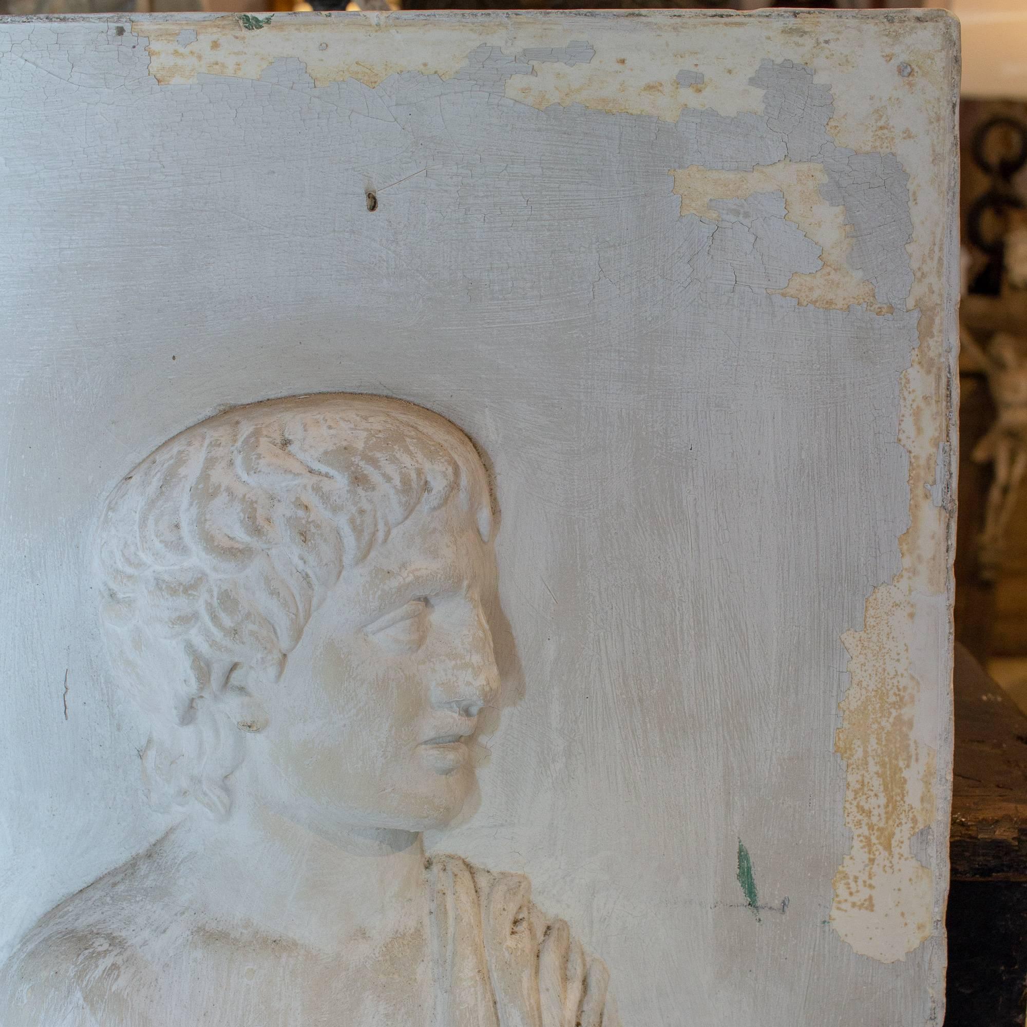 Antique European Greek Art Plaque Relief in Plaster 10
