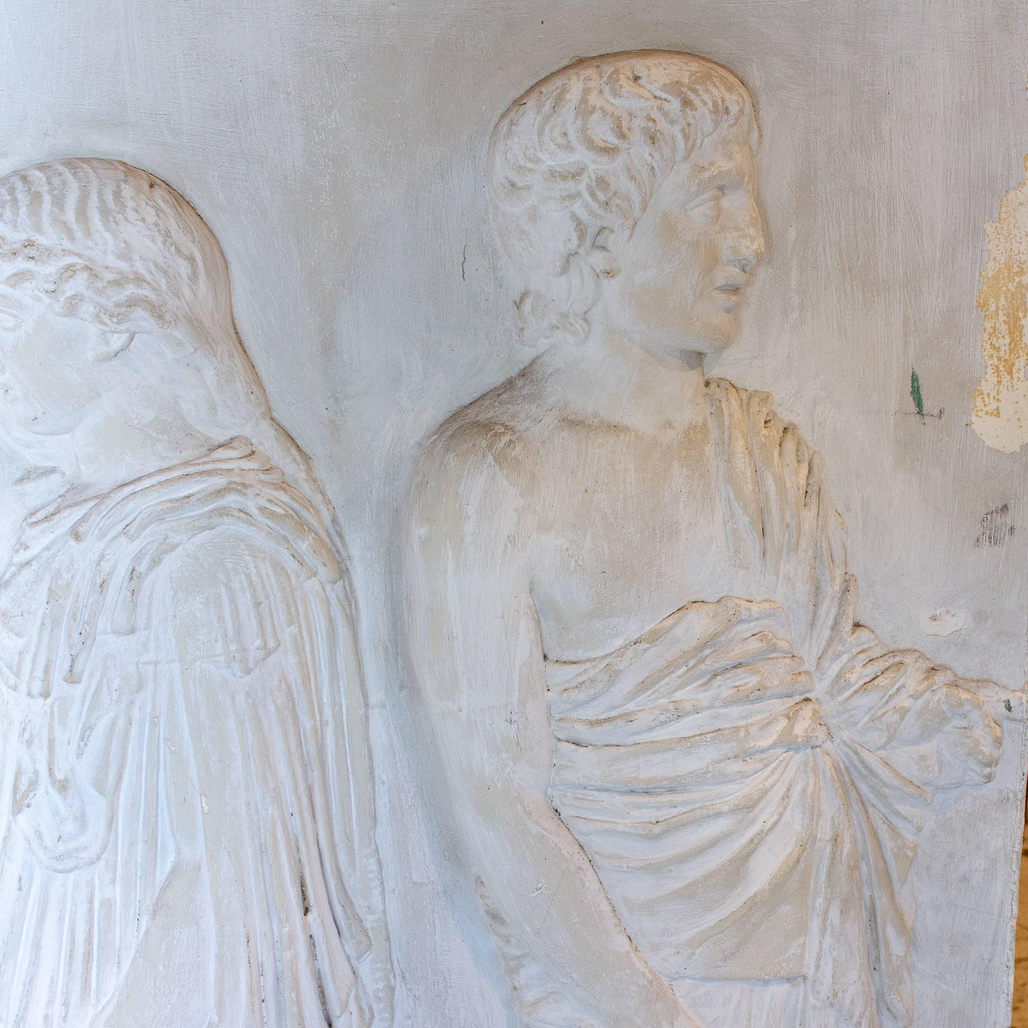 Antique European Greek Art Plaque Relief in Plaster 2