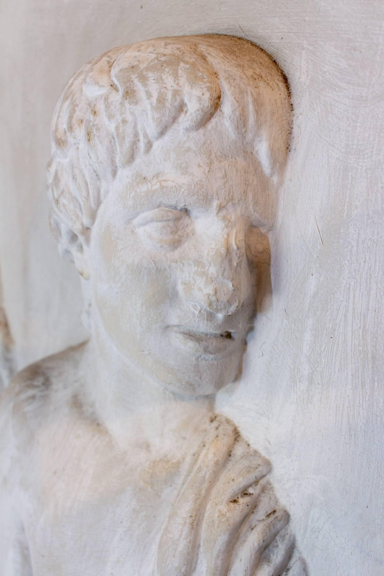 Antique European Greek Art Plaque Relief in Plaster 4