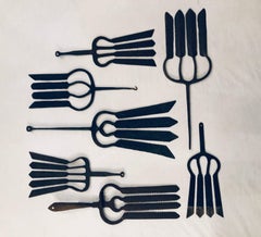 Antique European Hand Forged Eel Spear Collection, Group of 7