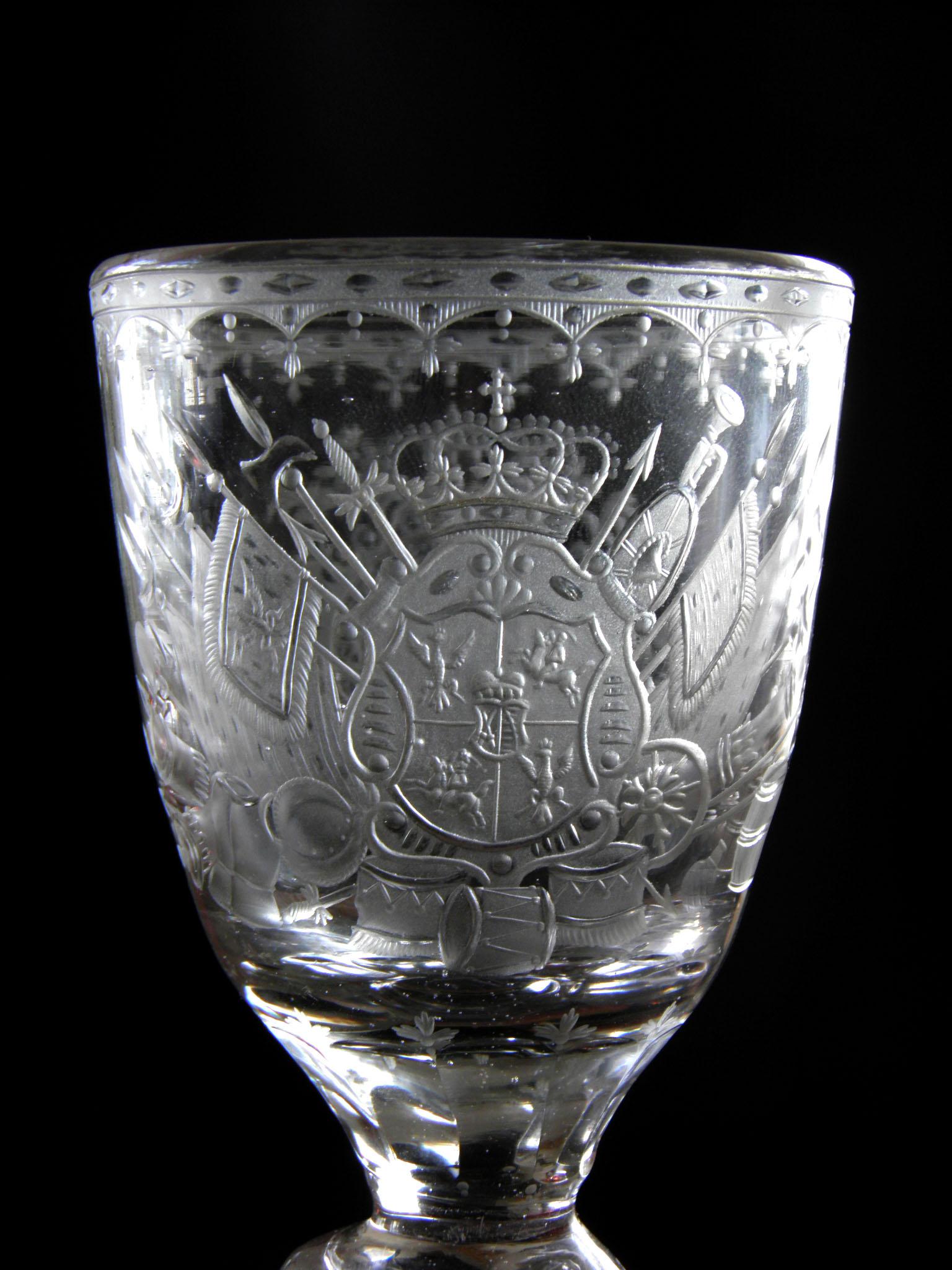 18th Century and Earlier Antique European Historical Crystal Glass Goblet Augustus Rex, 18th Century