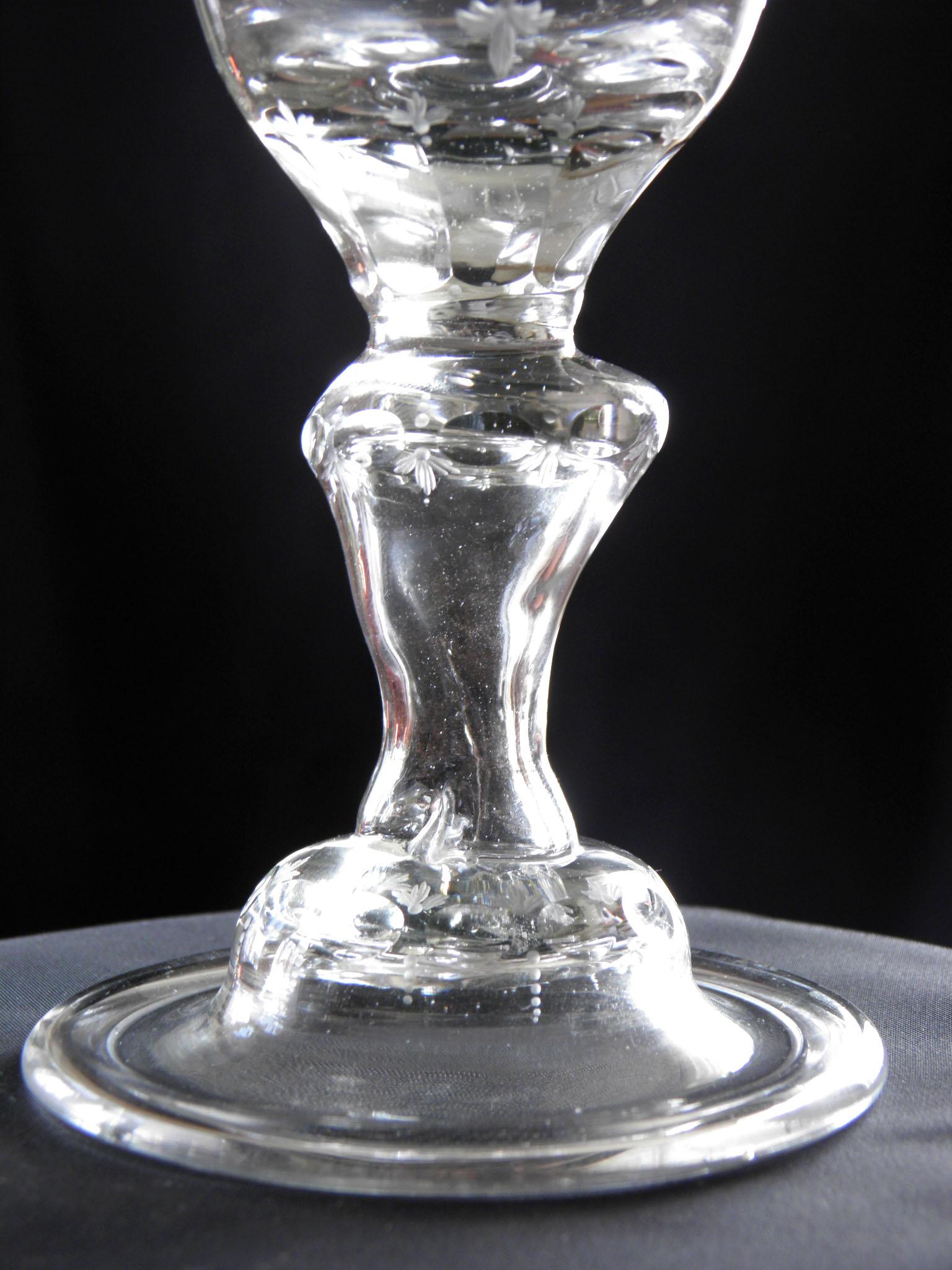 Antique European Historical Crystal Glass Goblet Augustus Rex, 18th Century 3