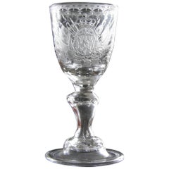 Antique gobelet européen historique en cristal Augustus Rex:: 18ème siècle