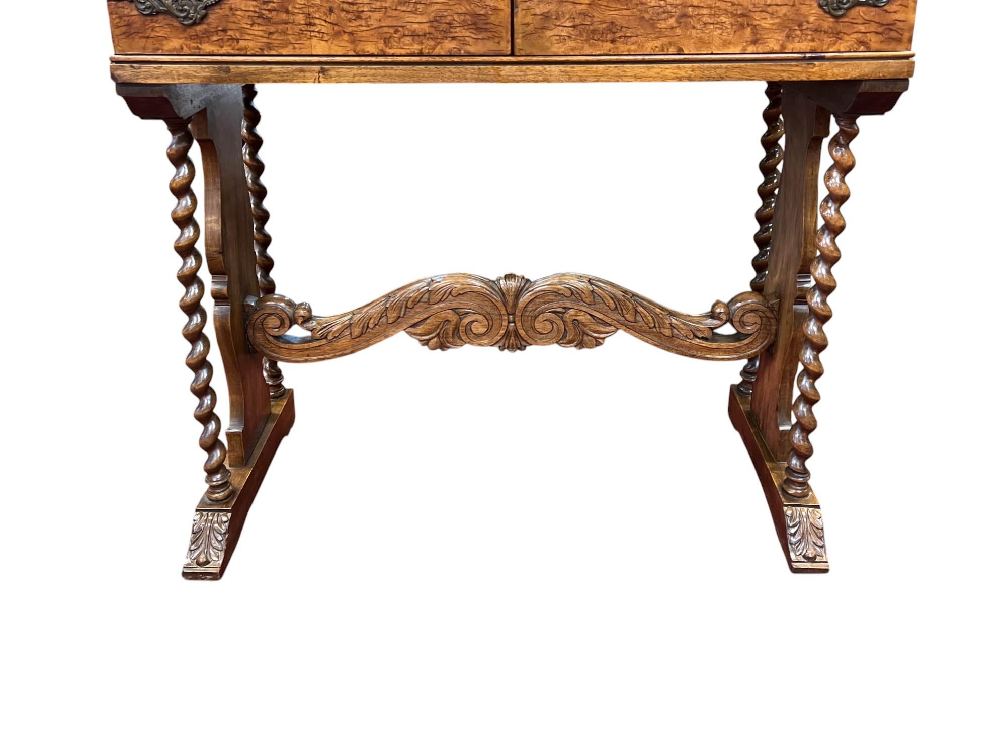 Antique European Iberian Cabinet with Barley Twist Legs For Sale 7