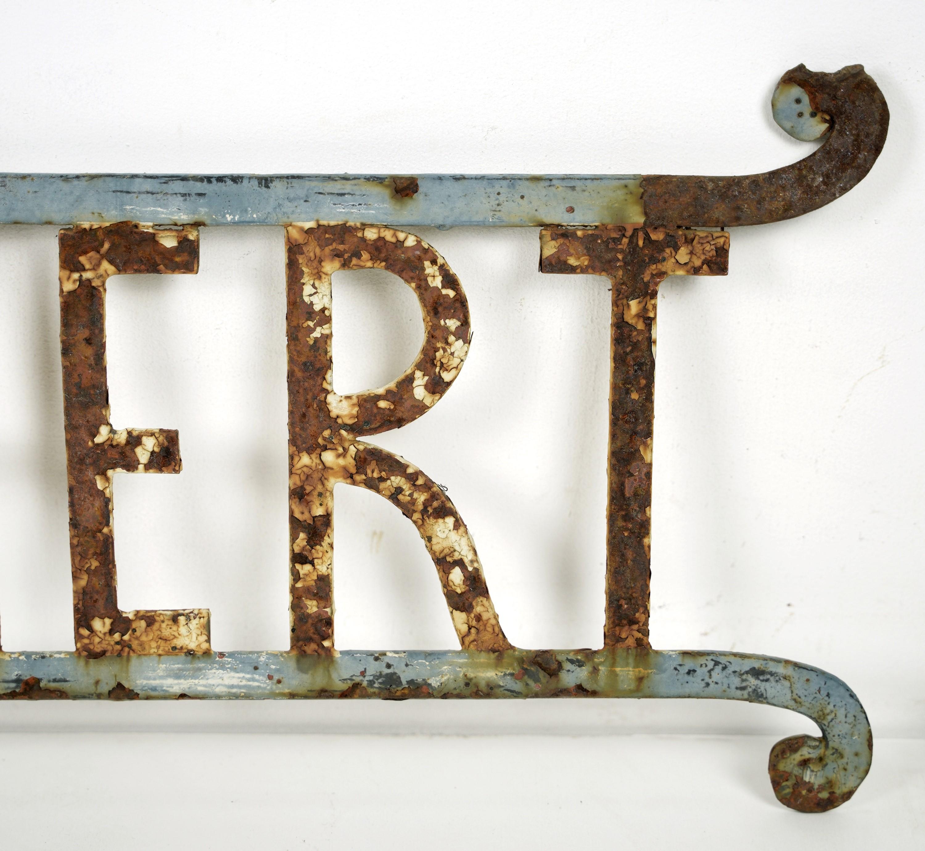 Antique European Iron Richert Advertising Sign In Good Condition For Sale In New York, NY