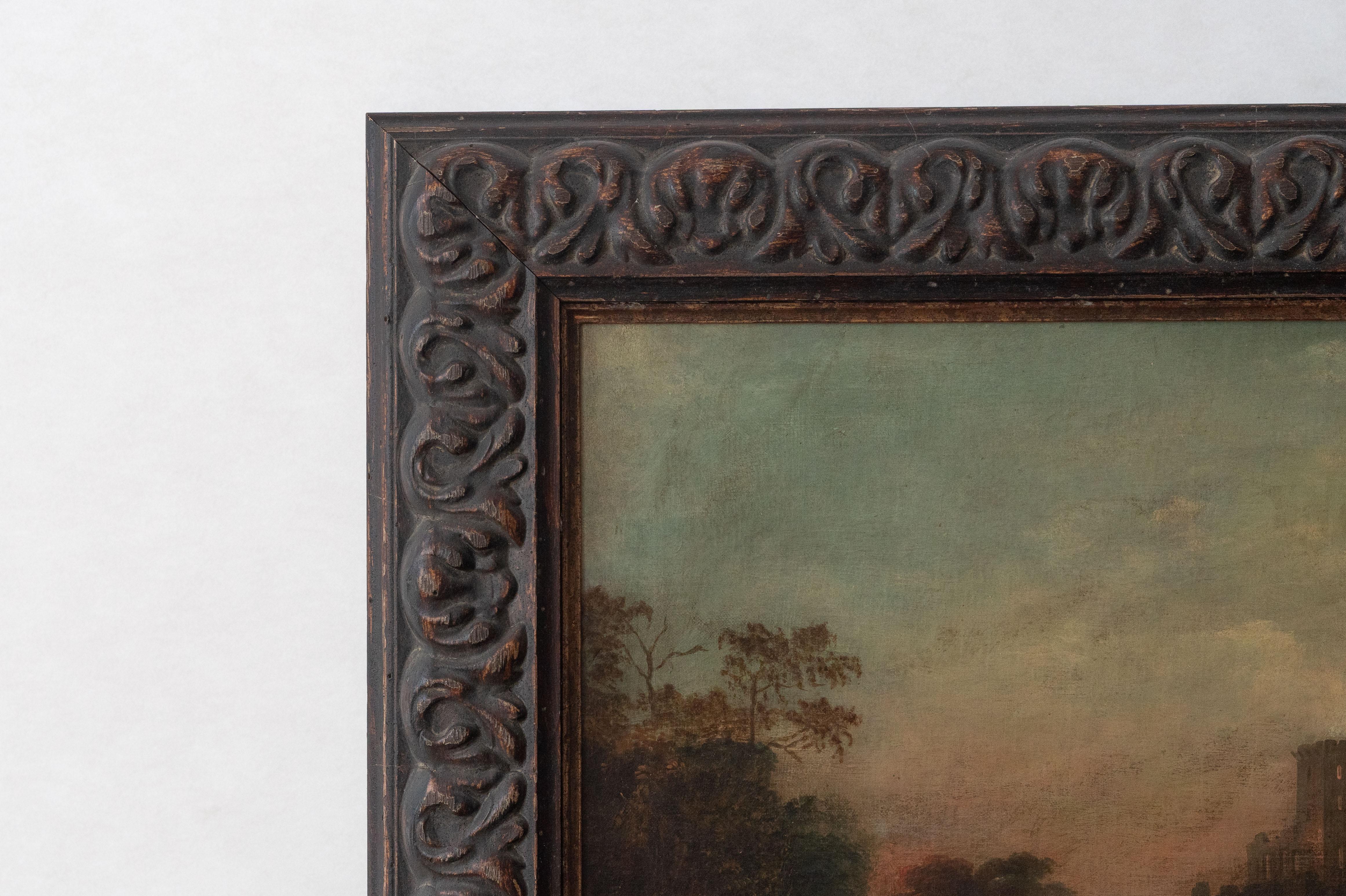 Romantic Antique European Landscape Painting For Sale