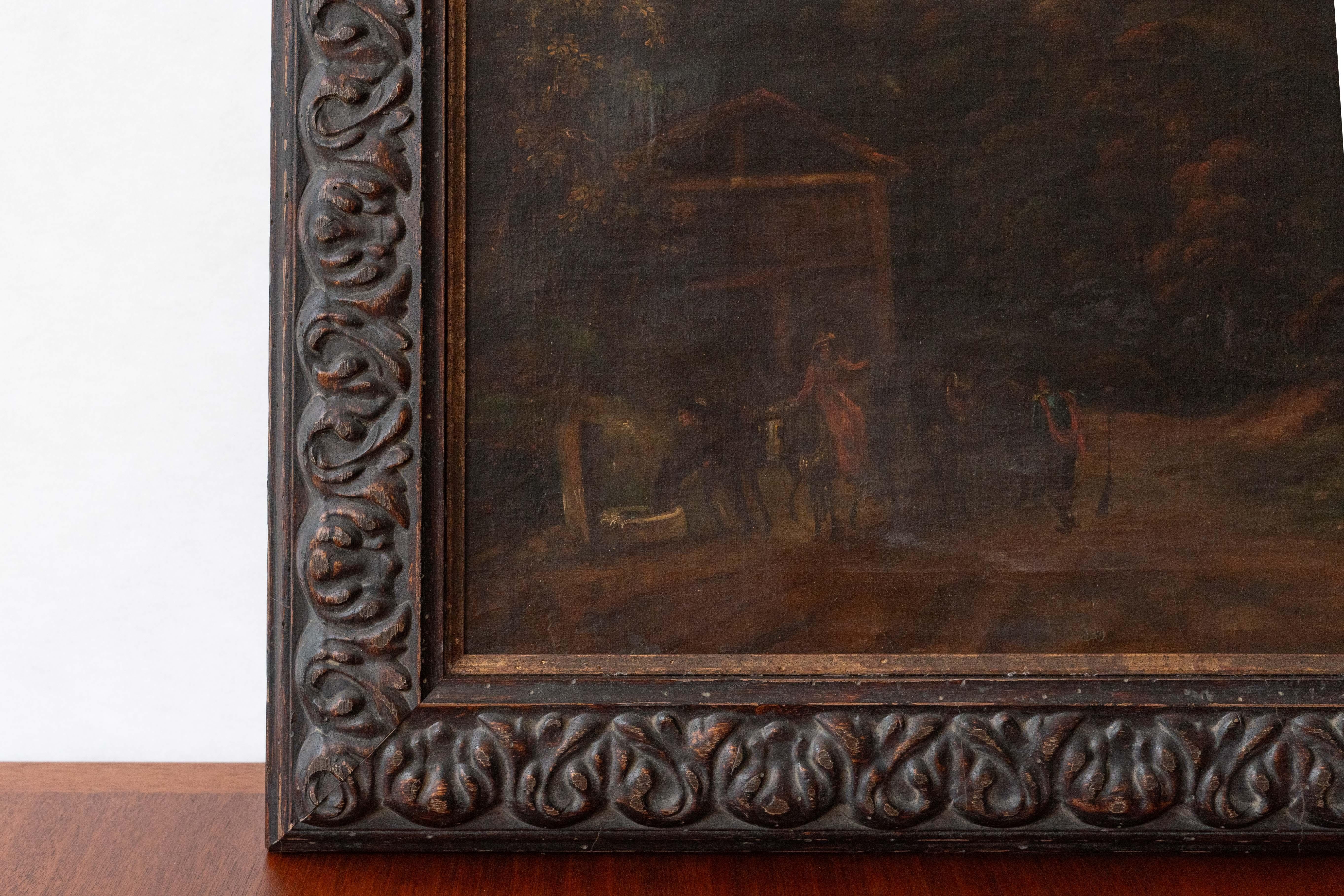 19th Century Antique European Landscape Painting For Sale