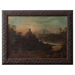 Antiguo cuadro de paisaje europeo