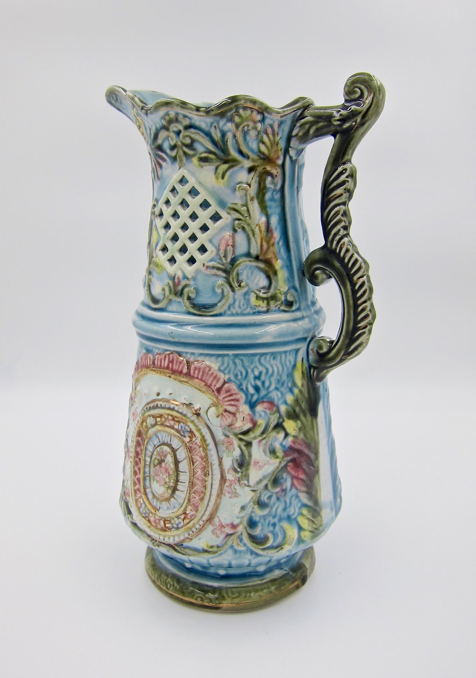 antique majolica pitcher