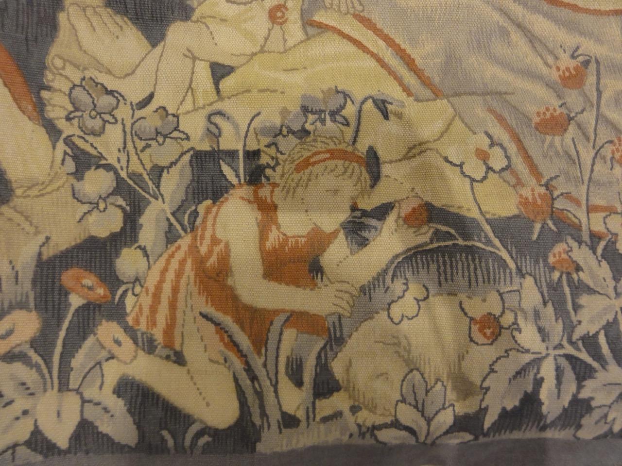 Antiker europäischer Marktszenen-Wandteppich (Italienisch) im Angebot