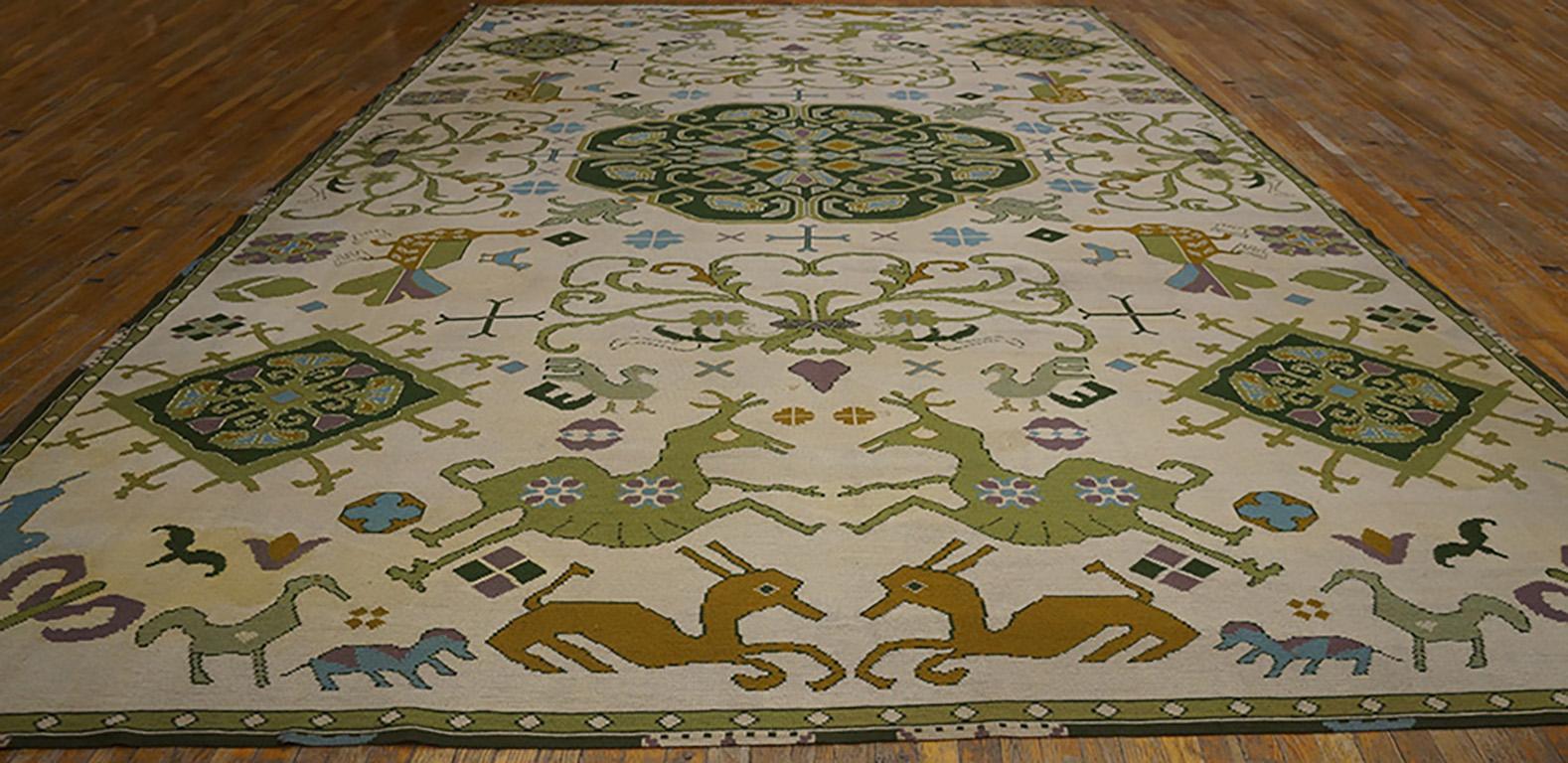 Wool Antique European Needlepoint 11' 0